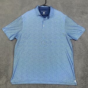 Hickey Freeman Performance Fabric Polo Golf Shirt Blue Size XL AOP Travel